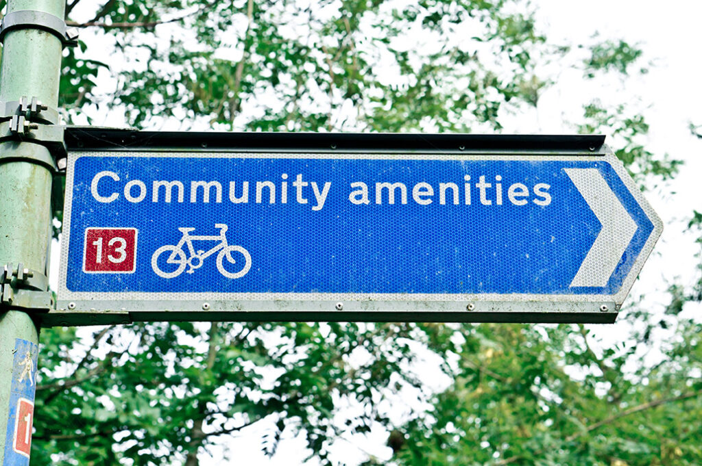 Community amenities sign