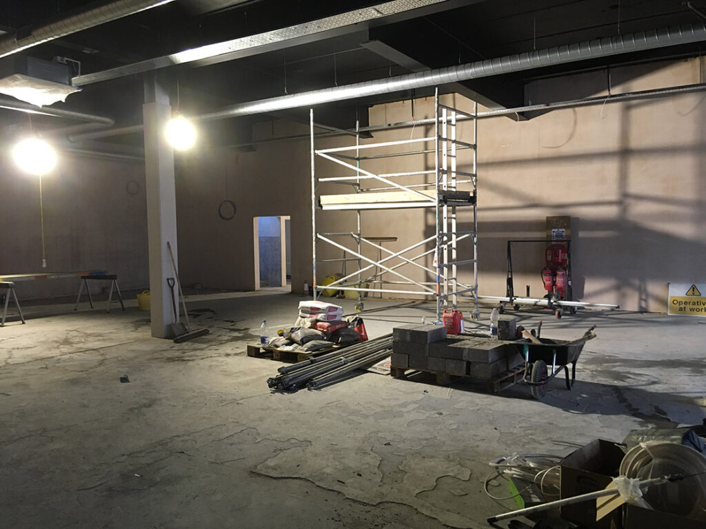 Picture showing the site in progress on a fitout