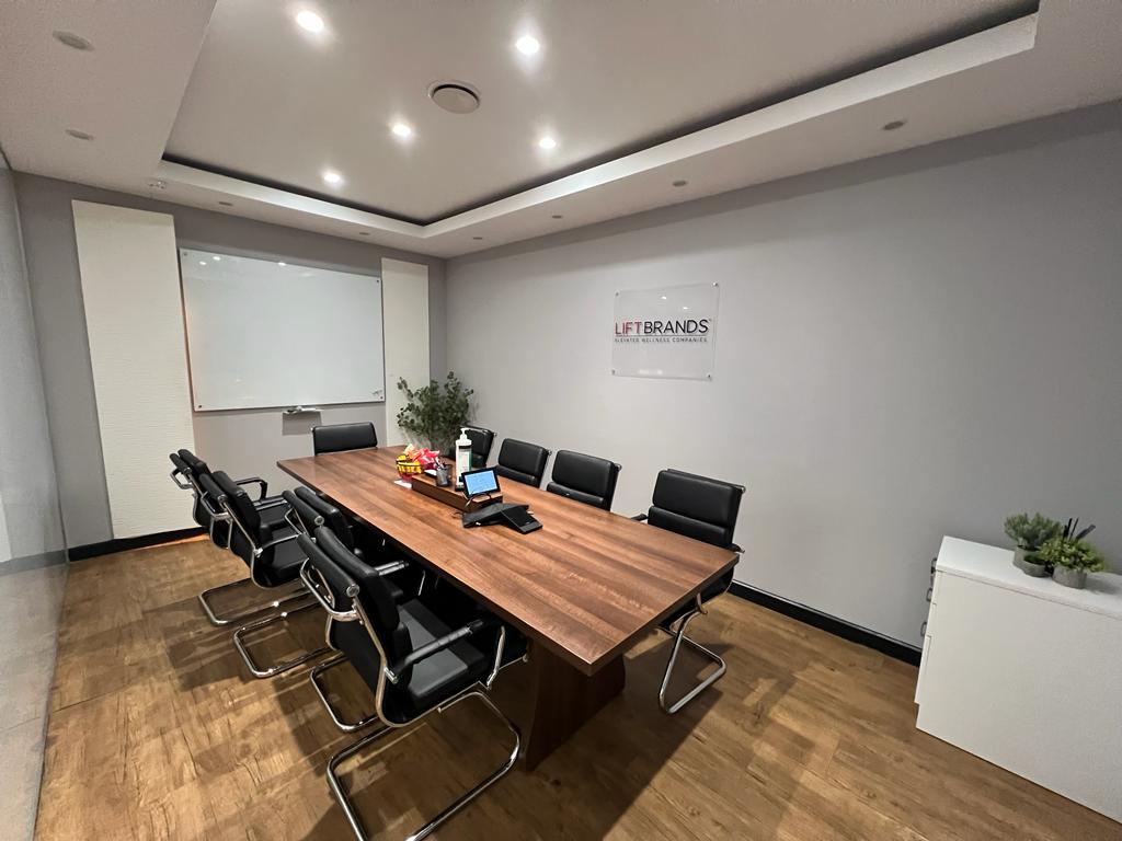 The conference room at Lift Brands HQ - fit out by BHR Commercial Construction