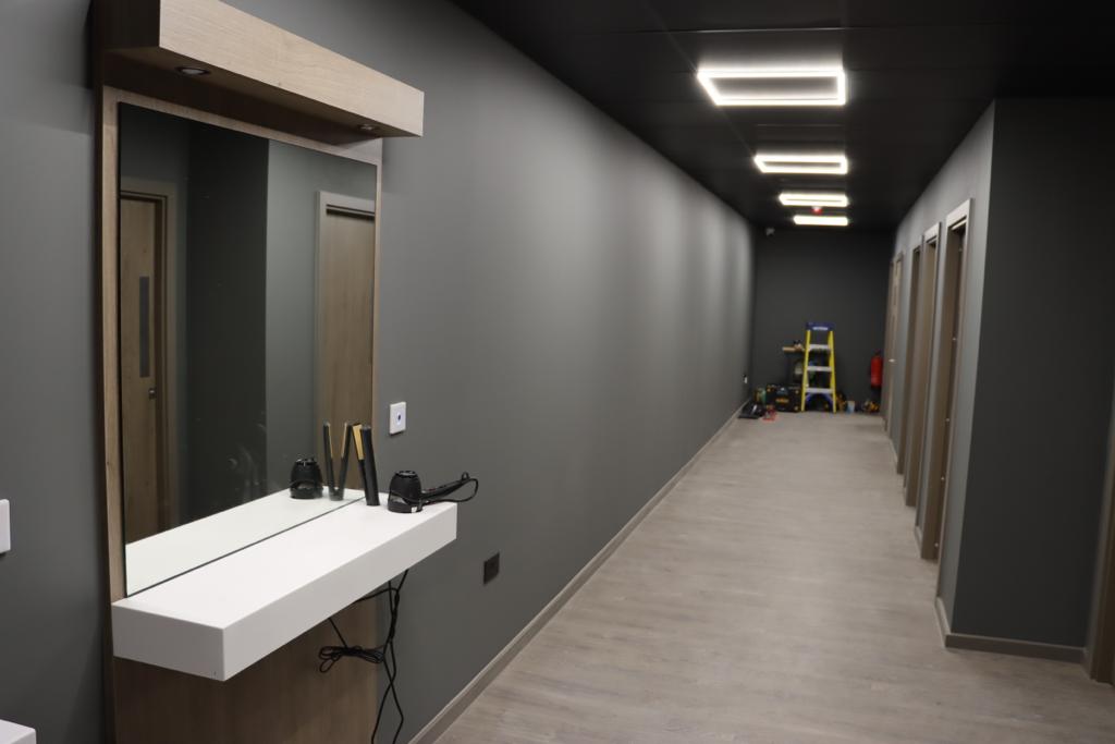 Addlestone Snap Fitness 24/7 changing area showing hair drying facilities