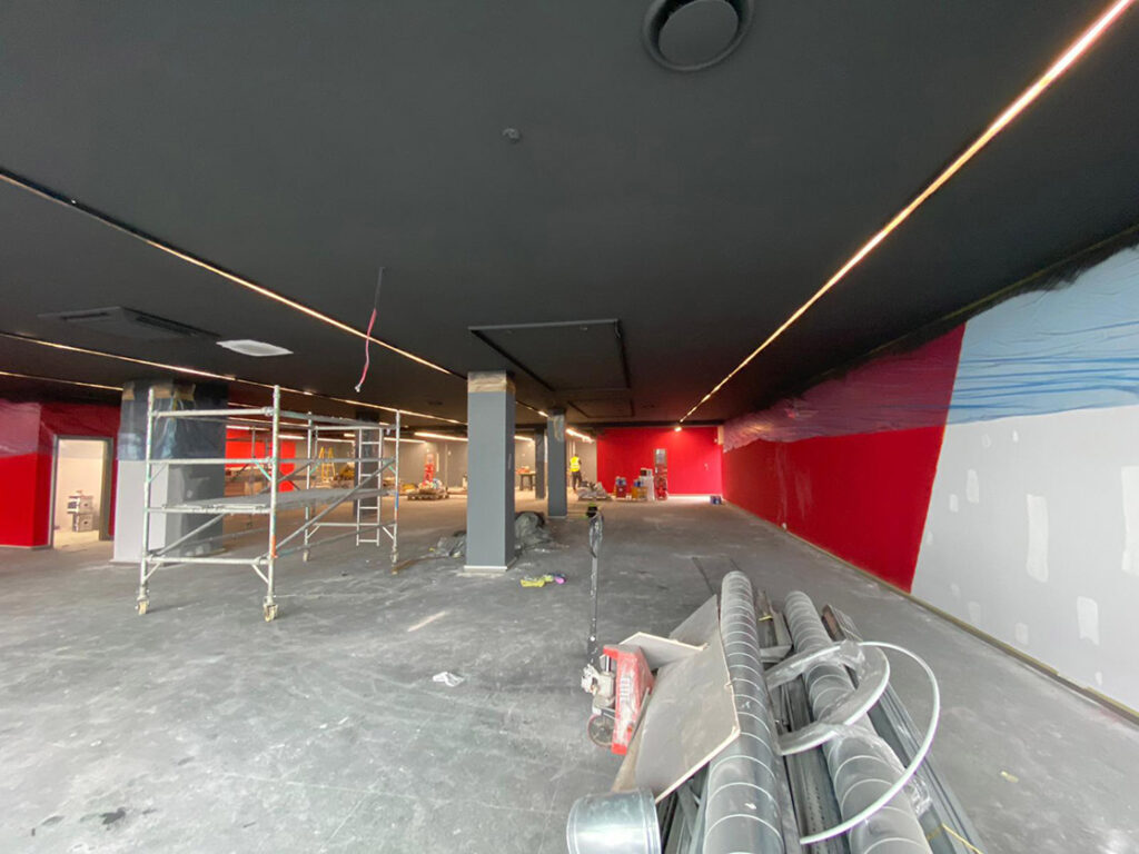 Addlestone Snap Fitness 24/7 interior with work underway