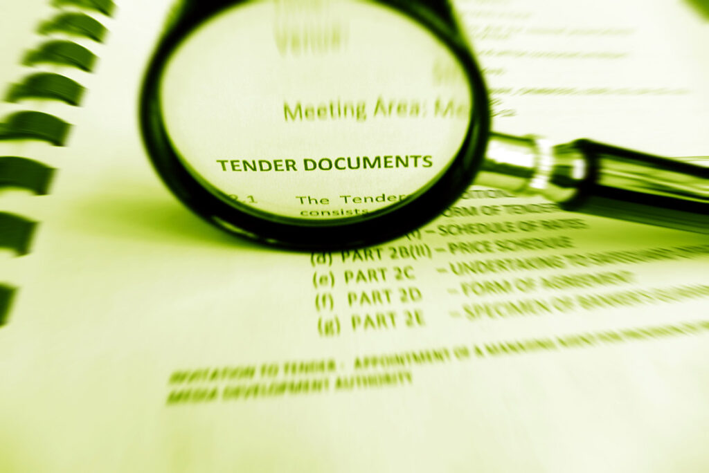 Tender documents concept image