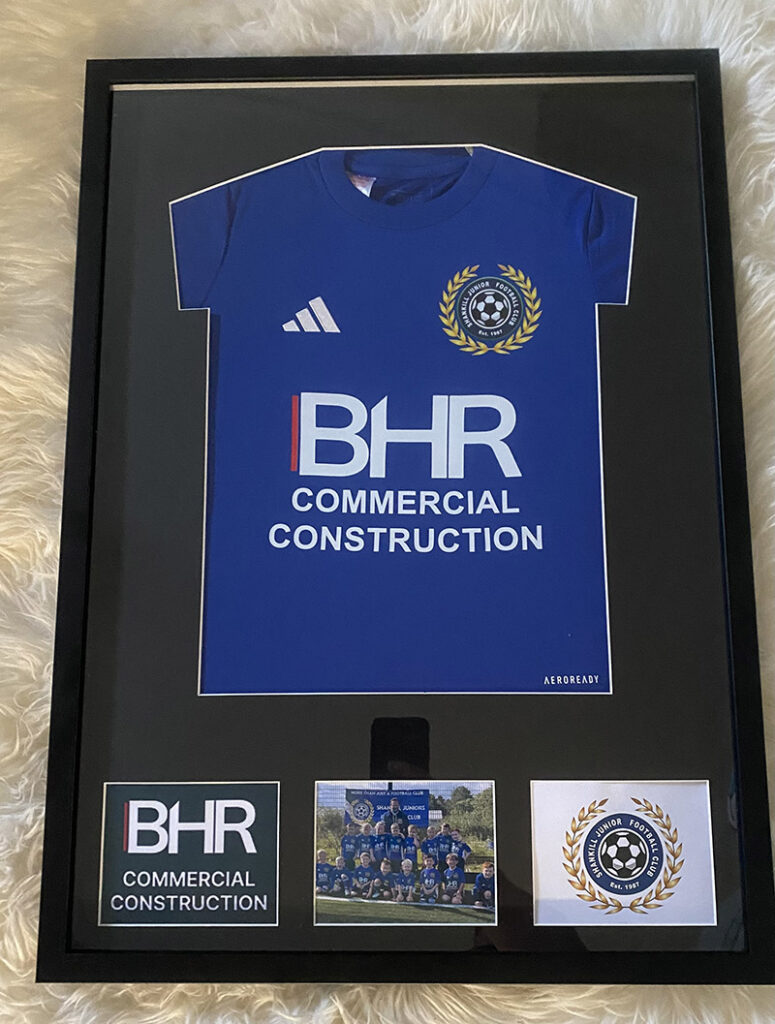 The BHR sponsored shirt for Shankhill Juniors Football Club