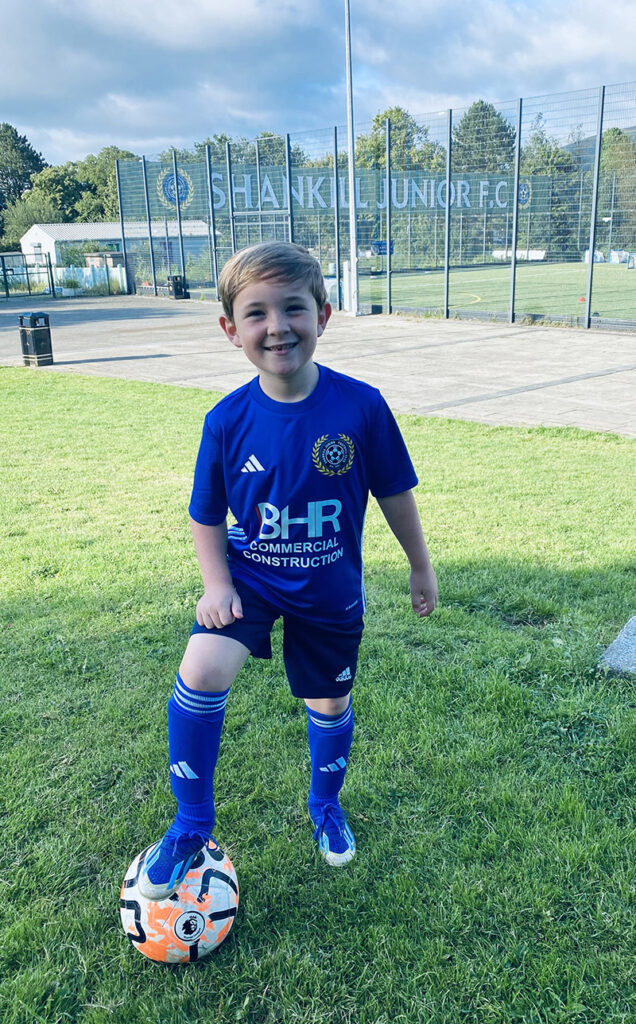 Dan's son Renn, proudly wearing his BHR-sponsored kit